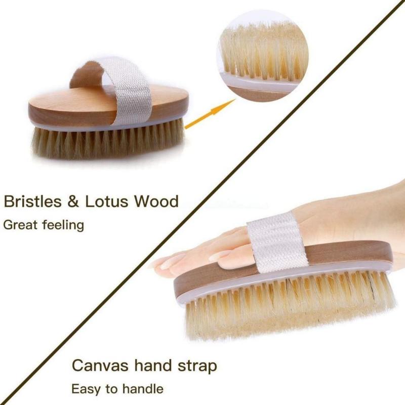 Dry Brushing Body Brush Exfoliating Brush Natural Bristle Bath Brush for Remove Dead Skin Toxins Cellulite,Treatment,Improves Lymphatic Functions,Exfoliates,Stimulates Blood Circulation(Creative Life Pavilion) Accessories