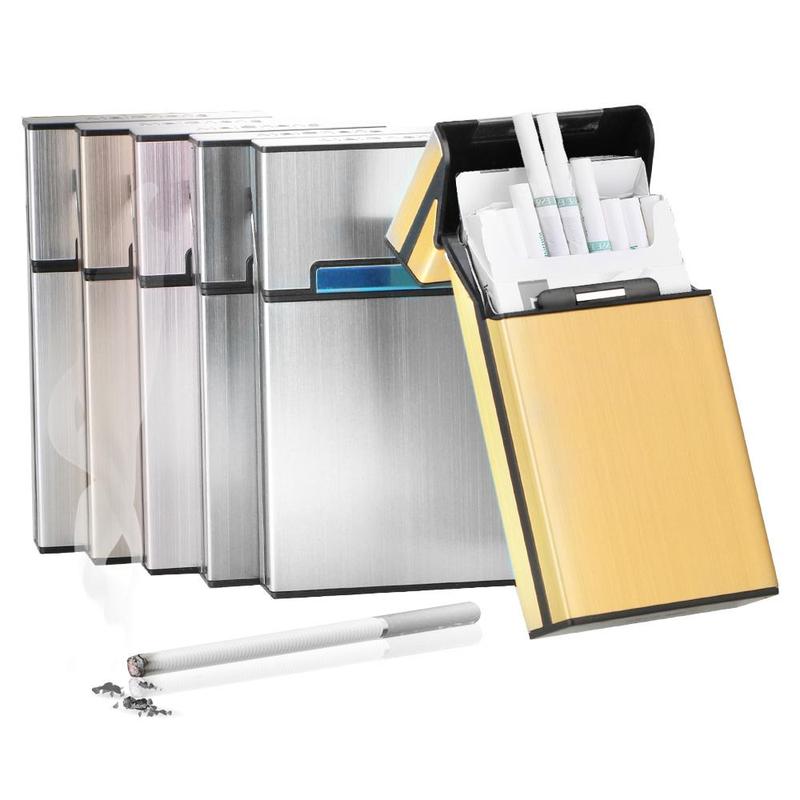 Aluminum Alloy Cigarette Case, 1 Count Portable Cigarette Storage Box, Cigarette Case for Home Office Outdoor, Home Organizer