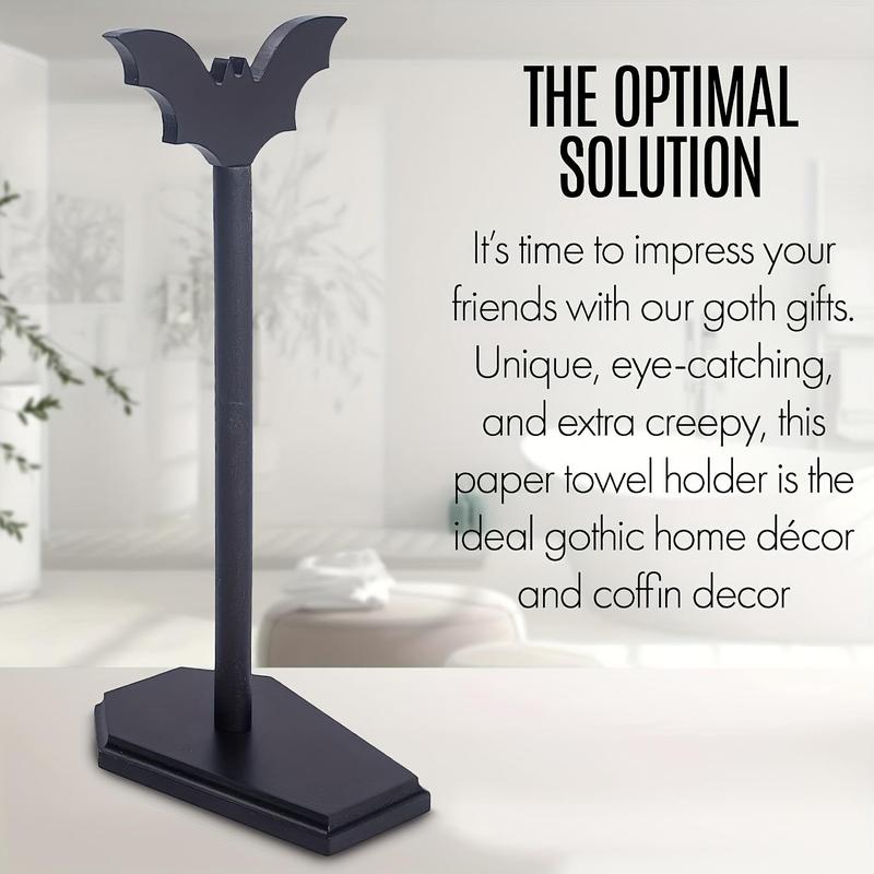 Bat Design Paper Towel Holder, Creative Halloween Decorative Towel Holder, Gothic Storage Racks, Room Accessories, Kitchen Accessories, Home Organiser Supplies