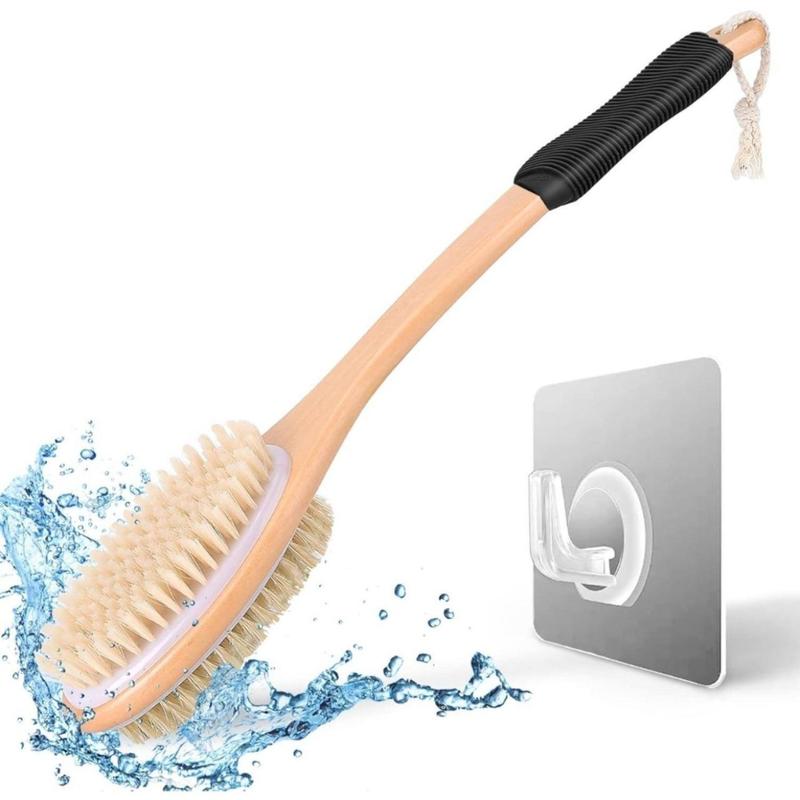 Ergonomically Back Scrubber for Shower,Double-Sided Back Long Handle Wet & Dry Brush for Cellulite and Lymphatic (Black)(Creative Life Pavilion) Accessories