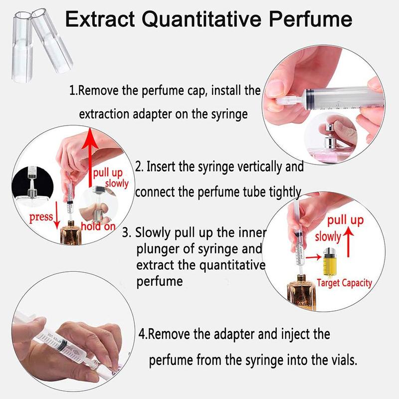 10ml Perfume Dispenser Kit, 2 5pcs Plastic Measuring Injection Perfume Refill Dispenser, Beauty & Personal Care Product