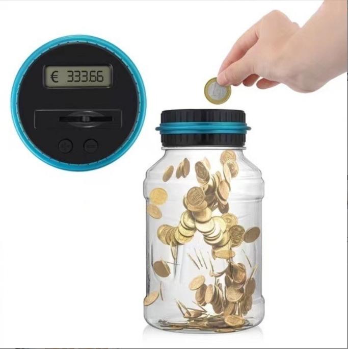 Large Piggy Bank for Boys Adults,  Digital Coin Counting Bank with LCD Counter, 1.8L Capacity Coin Bank Money Jar for Adults, Designed for All US Coins .Go back School.piggy bank for kids,piggy bank,decor,ornaments sobre s Digital Coin Counting Piggy Bank