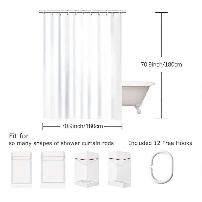 Santa Claus Pattern Bathroom Shower Curtain, 1 Count Merry Christmas Themed Bath Curtain with 12pcs Hooks, Bathroom Decoration Supplies for Home Dormitory Hotel