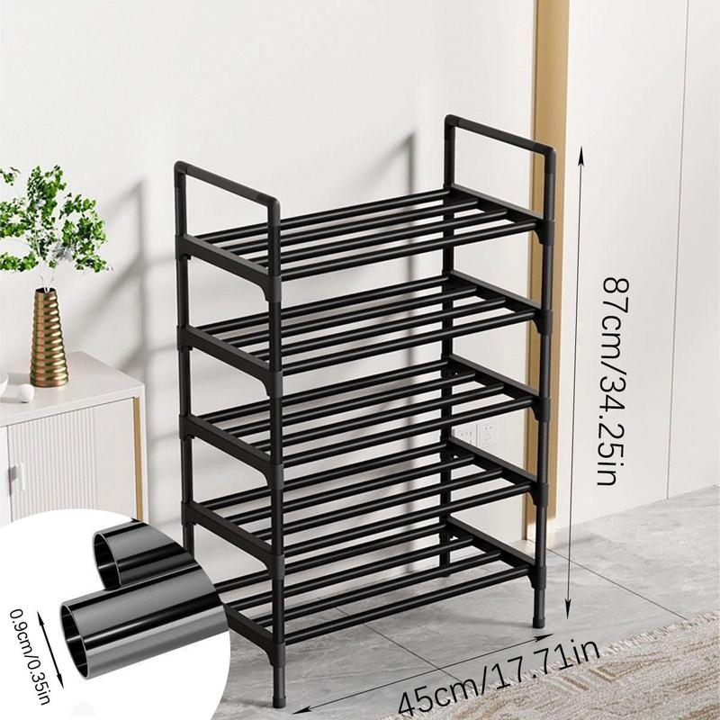 5 Layer Shoe Rack, 1 Count Large Capacity Foldable Shoe Storage Rack, Storage Organizer, Home Organizer for Bedroom, Living Room, Office, Fall Decor