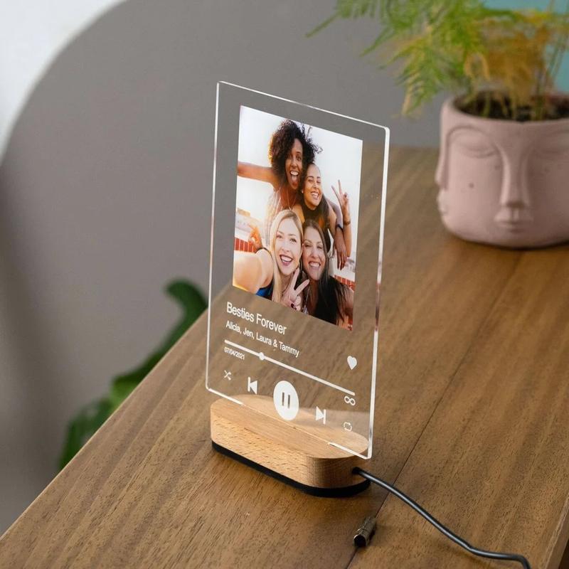 Album Cover Music Plaque Custom Gift, Personalized Gift For Anniversary, Birthday or Special Occasions Artistic Photo Decor Wooden Stand Ornaments