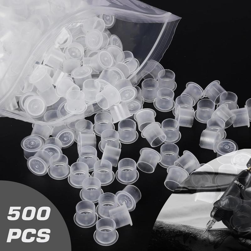 1000 count  Ink Cups -   Ink Cups with Base #14mm Clear Plastic Pigment Cups Disposable  Ink Caps Cups Container Cups for  Ink and Pigment... (1000pcs-14mm)