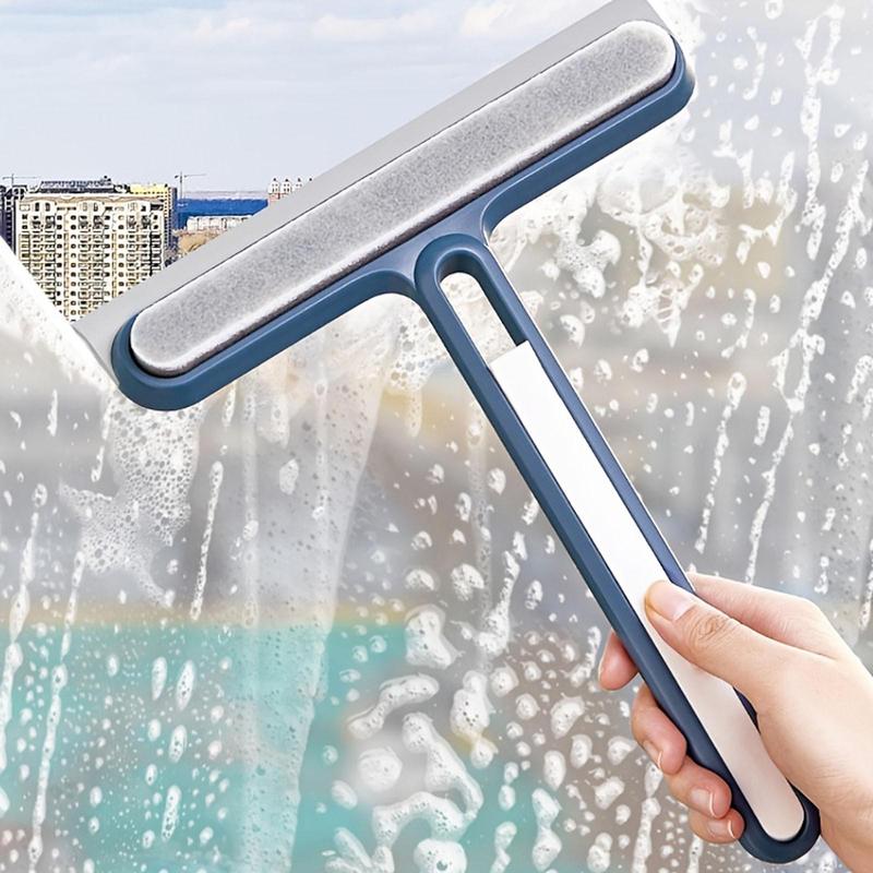 Multifunctional Window Cleaning Brush, 1 Count Reusable Window Squeegee with Handle, Household Cleaning Tool for Bathroom Kitchen