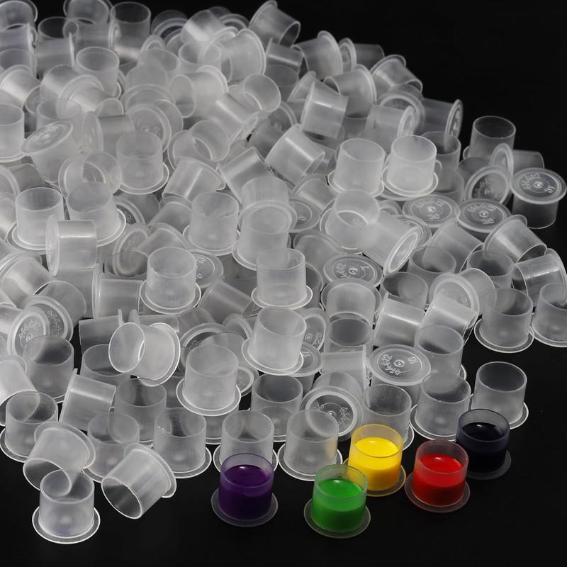 1000 count  Ink Cups -   Ink Cups with Base #14mm Clear Plastic Pigment Cups Disposable  Ink Caps Cups Container Cups for  Ink and Pigment... (1000pcs-14mm)