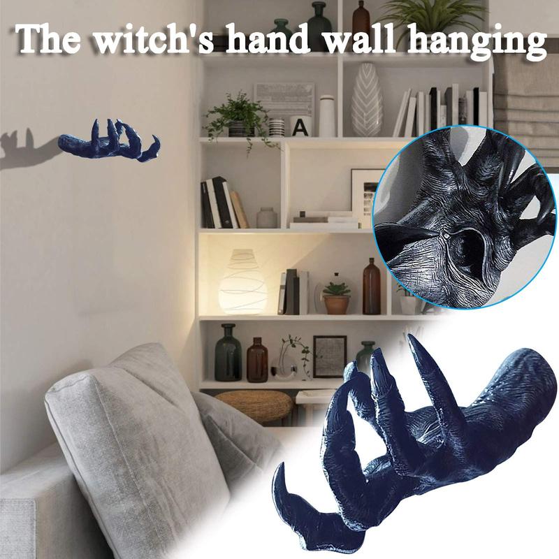 Witch Hand Key Holder Wall Mounted Hooks- Spooky Gothic Home Decor for Kitchens Bedrooms - Multifunctional Hooks Decorations Hanging Keys