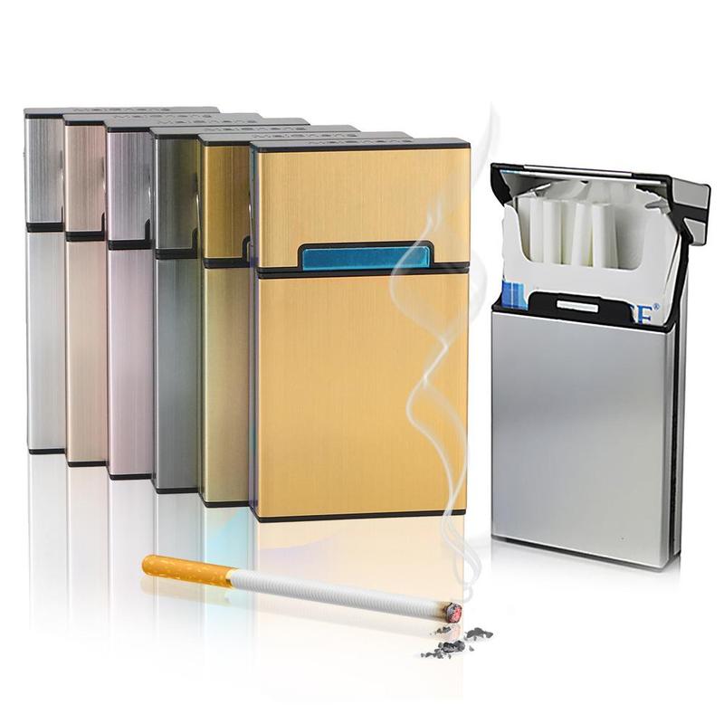 Aluminum Alloy Cigarette Case, 1 Count Portable Cigarette Storage Box, Cigarette Case for Home Office Outdoor, Home Organizer