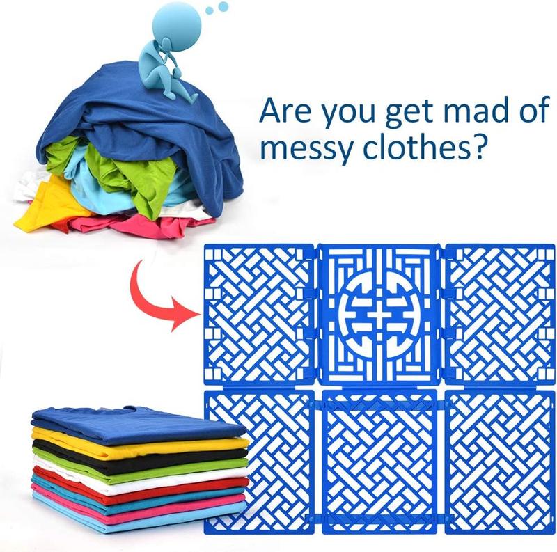 Shirt Folding Board t Shirts Clothes Folder Durable Plastic Laundry folders Portable Folding Boards for Travel Blue