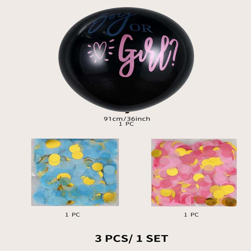 36in Gender Reveal Balloon Set(3counts set), Gender Balloon, Gender Reveal Confetti Balloon, Party Supplies, Party Decor