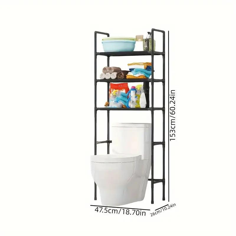 Bathroom Storage Rack, 1 Count Floor Mounted Bathroom Storage Rack, Bathroom Organizer, Home Organizer for Bathroom, Kitchen, Living Room