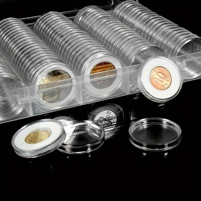 Coin Storage Box, 100pcs set Adjustable Coin Protection Case with Storage Box, Commemorative Coin Collection Box for Indoor & Outdoor