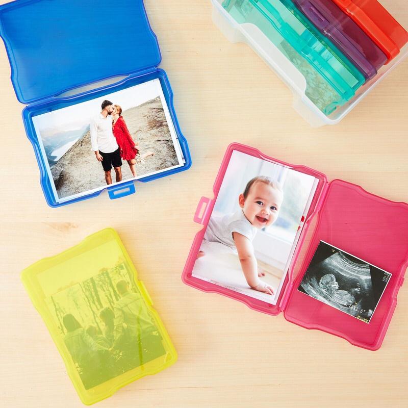 Photo Storage Box Organizer Container for 4x6 Pictures, 6 Inner Cases (7 Pieces)