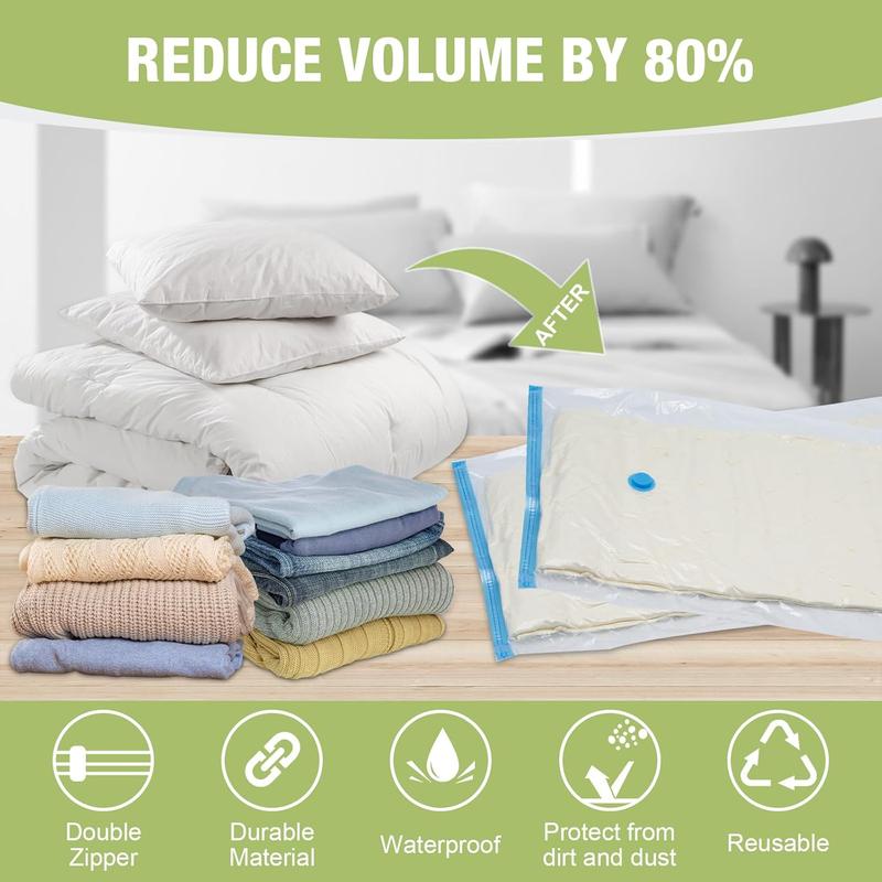 10 Vacuum Storage Bags with Electric Pump,Vacuum Sealed Storage Bags ,Space Saver Vacuum Seal Bags for Clothing, Comforters,Pillows, Towel, Blanket Storage, Bedding,Travel, Closet