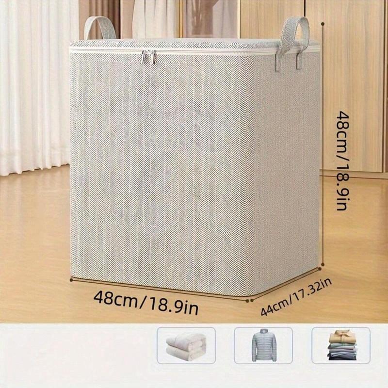 Large Capacity Storage Bin with Lid, 1 Count Versatile Clothes Storage Bin with Handle, Durable Space Saving Design Storage Bin for Closet, Bedroom & Dorm