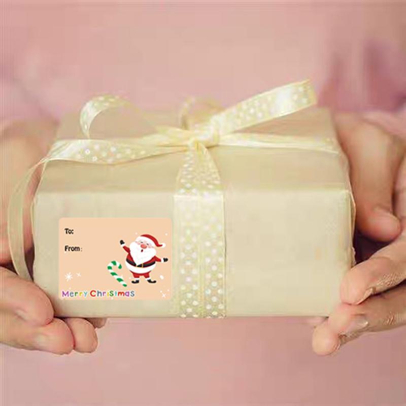 Christmas Gift Label Sticker, 500pcs roll Self Adhesive Gift Wrapping Label Sticker, Gift Decoration Sticker for Holiday Party