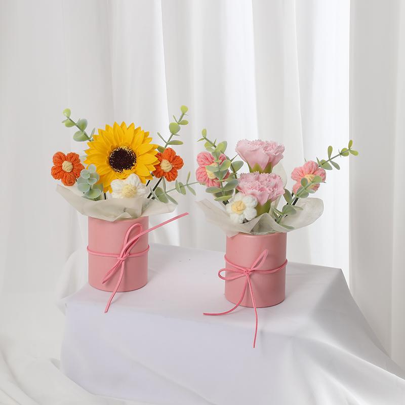 Artificial Flower Bouquet, 1 Count Faux Flower Bouquet with Gift Bag, Decoration Supplies for Home Living Room Bedroom