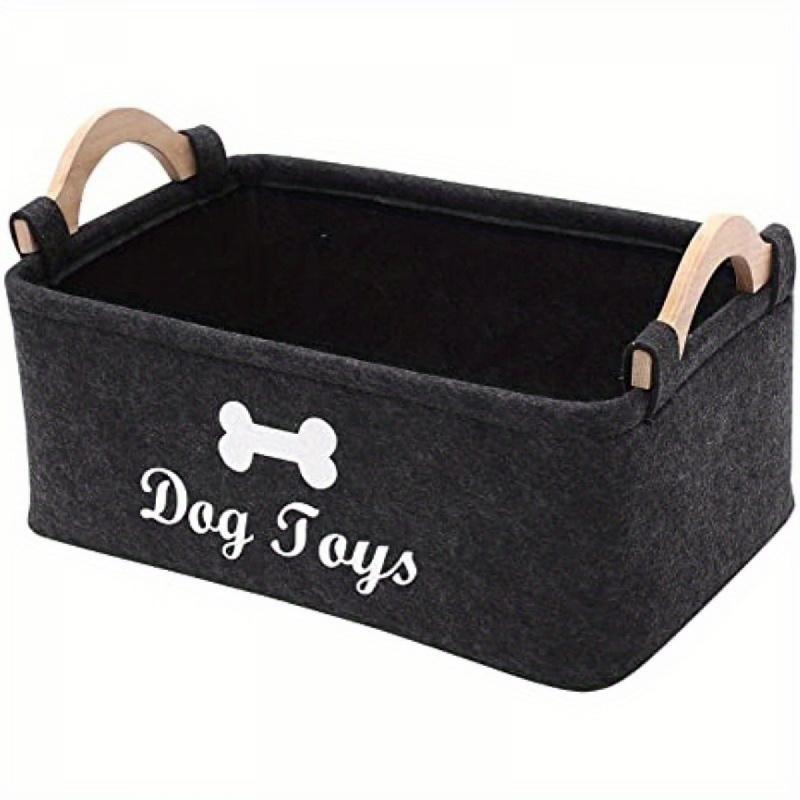 Felt Dog Toy Storage Box, Pet Toys Organizer, Pet Toy Storage Basket, Dog & Cat Accessories, Travel Supplies for Dogs & Cats