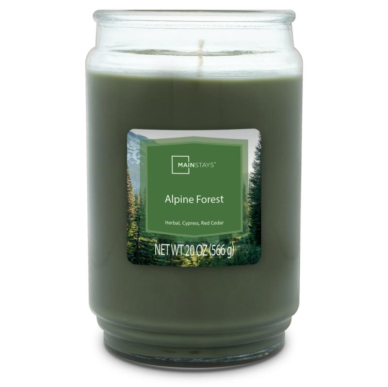 Mainstays Alpine Forest Scented Single-Wick Glass Jar Candle, 20 oz Aroma Decor