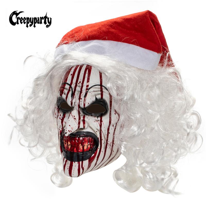 Adult Terrifier Art the Clown Mask Scary the Killer Clown Joker Mask Halloween Cosplay Full Head Costume Props Terrifier Mask Bloody Halloween Mask Full Head Scary Mask Terrifier Costume Adult Scary Clown Bloody Mask Halloween Costume Accessories