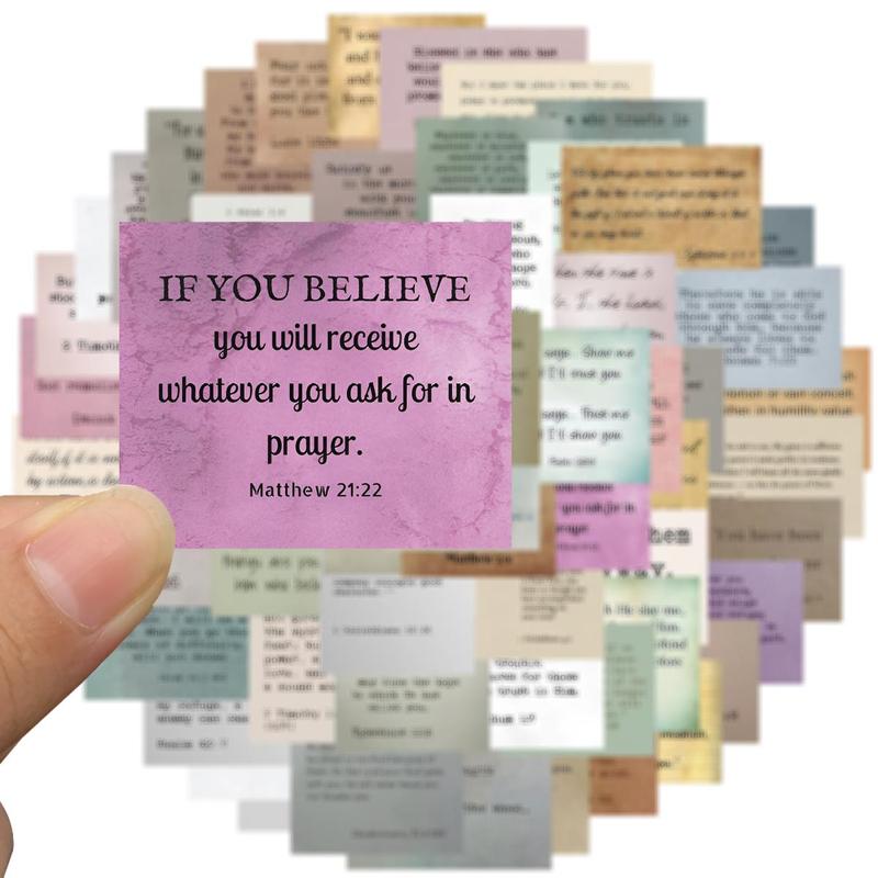 Bible Sticker, 60pcs set Inspirational Christian Sticker, Bible Verse Sticker, Bible Journaling Supplies, Aesthetic Jesus Faith Christian Sticker