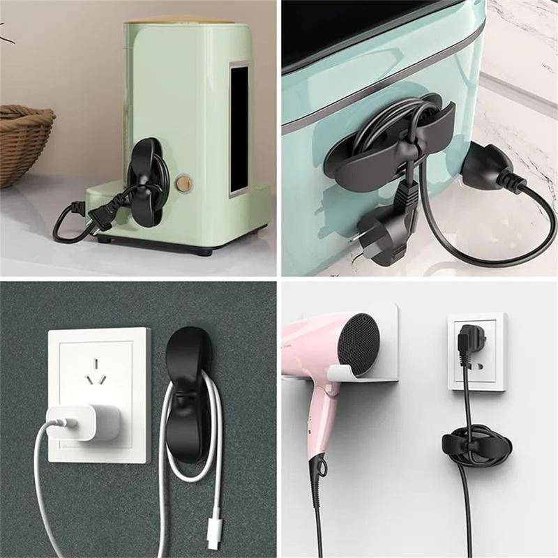 Kitchen Storage Cord Winder, 12pcs Self-adhesive Plug Fixed Power Cord Organizer, Electrical Cable Cable Management, Home Organizing Storage Tool