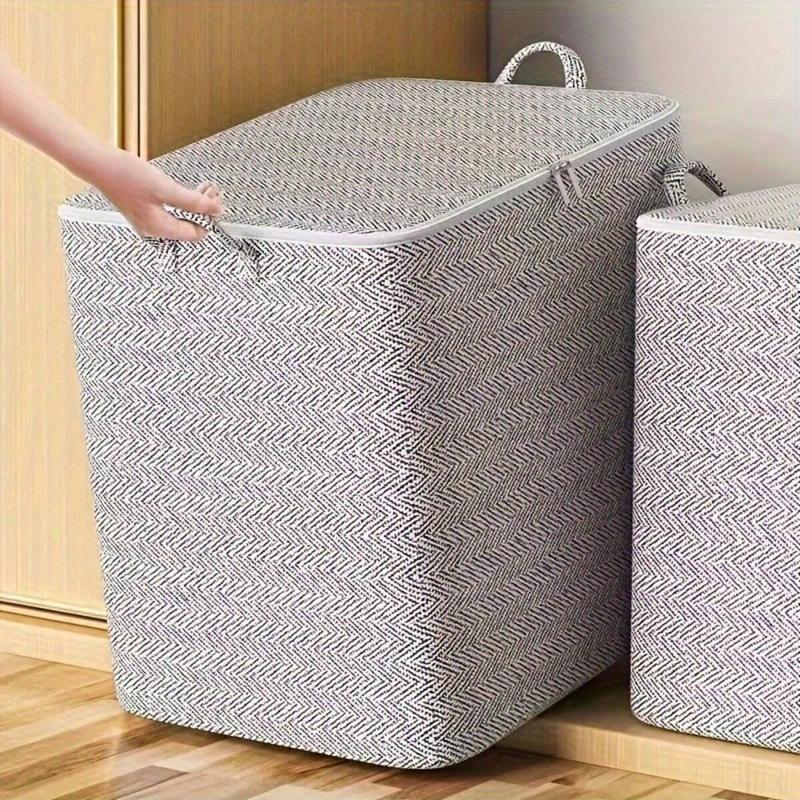 Large Capacity Storage Bin with Lid, 1 Count Versatile Clothes Storage Bin with Handle, Durable Space Saving Design Storage Bin for Closet, Bedroom & Dorm