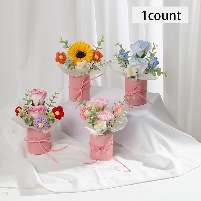 Artificial Flower Bouquet, 1 Count Faux Flower Bouquet with Gift Bag, Decoration Supplies for Home Living Room Bedroom