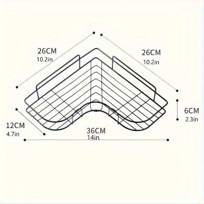 Bathroom Corner Shelf, Wall Mounted Bathroom Storage Rack, Space Saving Bathroom Corner Shelf, Home Organizer for Bathroom & Kitchen