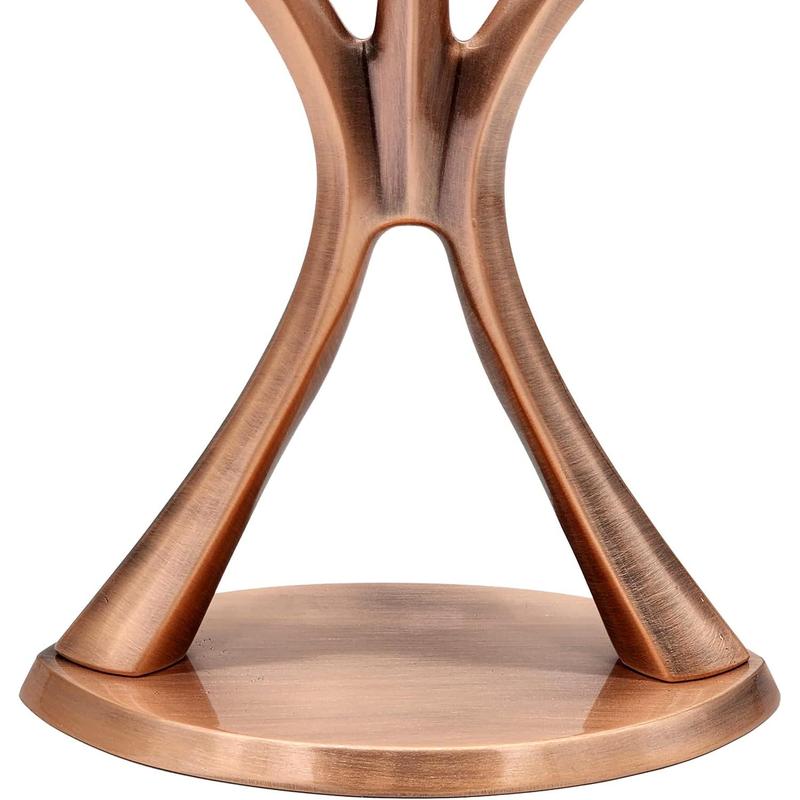 The Dreidel Company Contemporary Hanukkah Menorah, Polished, Non-tarnishing, Holds Most Candles (Copper)