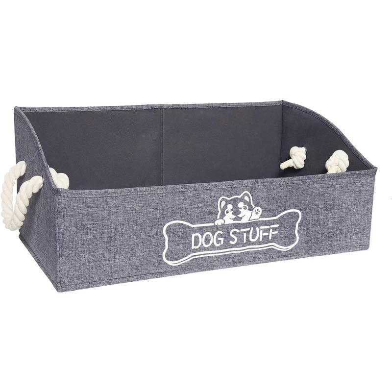 Large Dog  Box - Trapezoid Dog  Bin with Handles, Collapsible Pet Supplies Storage Basket,  for Organizing Dog Cat Toys and Accessories