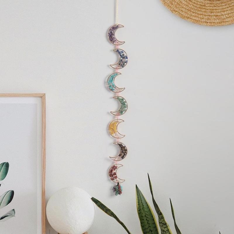 Creative Moon & Sun Design Hanging Ornament, 1 Count Artificial Crystal Hanging Decoration, Hanging Decor for Home Living Room Garden