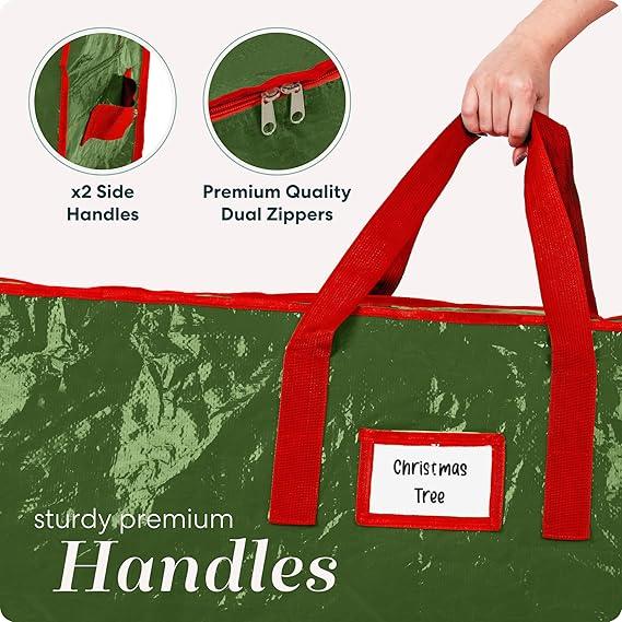 Christmas Tree Storage Bag - Fits 7.5 Ft Artificial Tree, Durable Waterproof Material, Zippered with Handles, Protects from Dust, Insects & Moisture