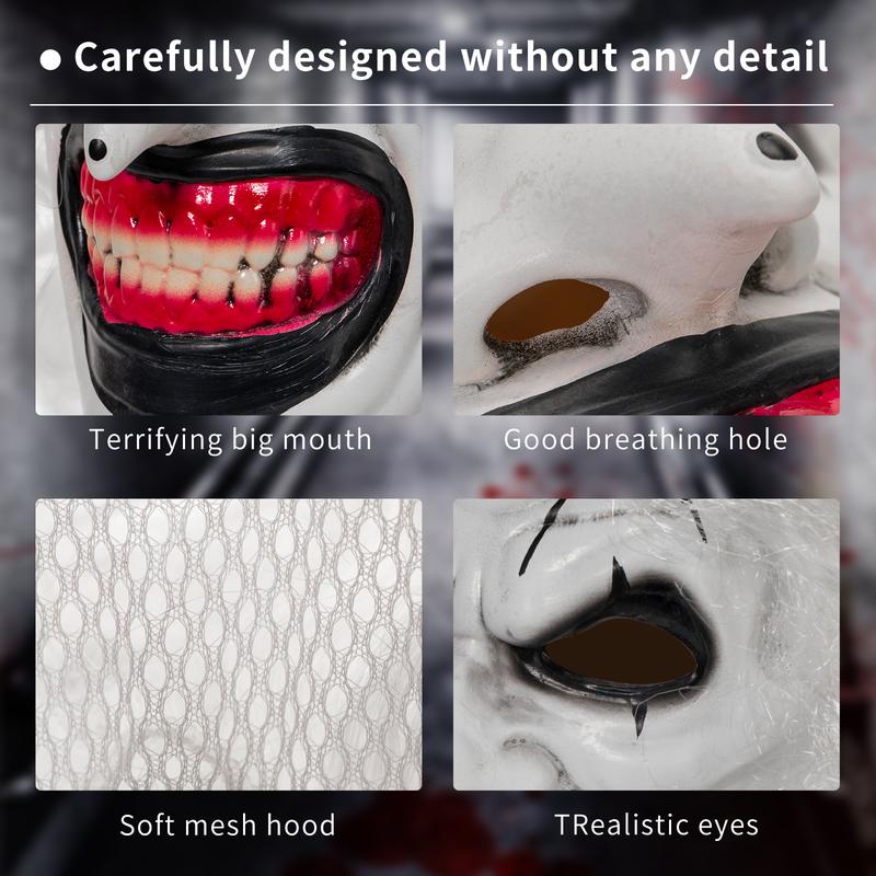 Adult Terrifier Art the Clown Mask Scary the Killer Clown Joker Mask Halloween Cosplay Full Head Costume Props Terrifier Mask Bloody Halloween Mask Full Head Scary Mask Terrifier Costume Adult Scary Clown Bloody Mask Halloween Costume Accessories