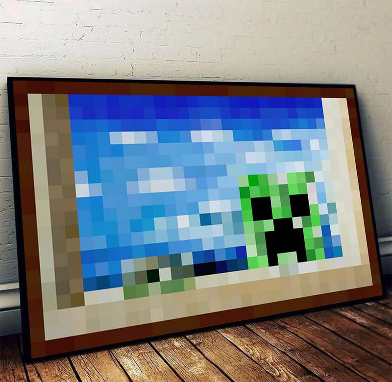 Minecraft Painting Creebet Poster - Minecraft Decor - Man Cave Wall Accessories Unframed