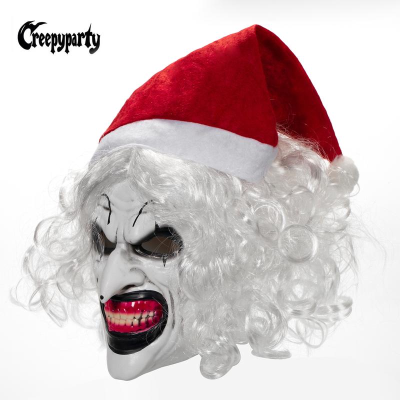 Adult Terrifier Art the Clown Mask Scary the Killer Clown Joker Mask Halloween Cosplay Full Head Costume Props Terrifier Mask Bloody Halloween Mask Full Head Scary Mask Terrifier Costume Adult Scary Clown Bloody Mask Halloween Costume Accessories