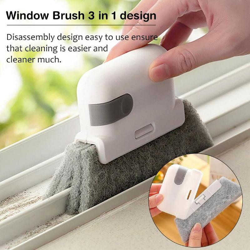 Window Groove Cleaning Brush, 1 Count Portable Handheld Window Track Cleaning Brush, Multifunctional Cleaner Tool for Door Track