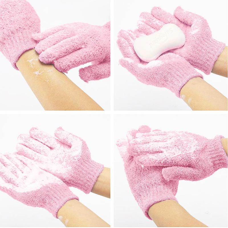 Five Finger Bath Gloves, 6 10pcs Household Scrub Body Wash Towel, Peeling Exfoliating Mitt Gloves for Shower Scrub