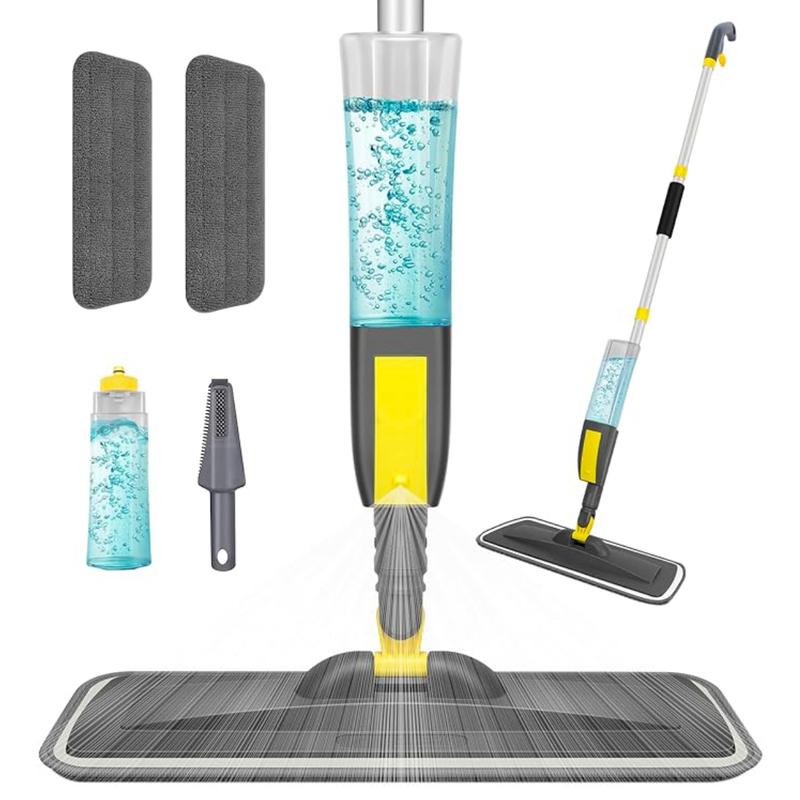 Mops for Floor Cleaning, Microfiber Spray Mop with 400ml Refillable Bottle and 3 Replacement Pads Dry Wet Floor Mop Dust Mop Multi-surface spray mops