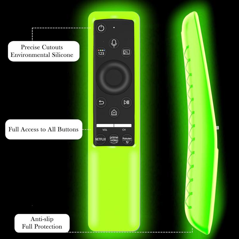 2 Pack Remote Case Glow in The Dark Compatible with   TV Remote Controller BN59 Series,  Cover Protector Shockproof Anti-Slip Remote  Sleeve