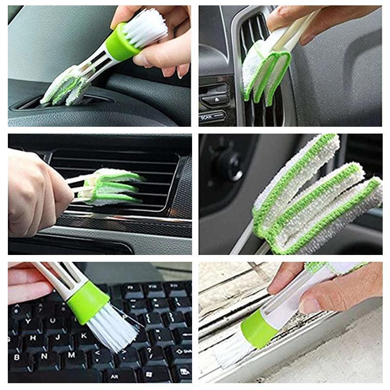 Car Detail Cleaning Brush for Fall, Universal Brush for Keyboard Window Track Cleaning, Car Accessories, Car Air Conditioning Outlet Mini Duster, Detachable Dual Ended Car Cleaning Brush, Birthday Gifts