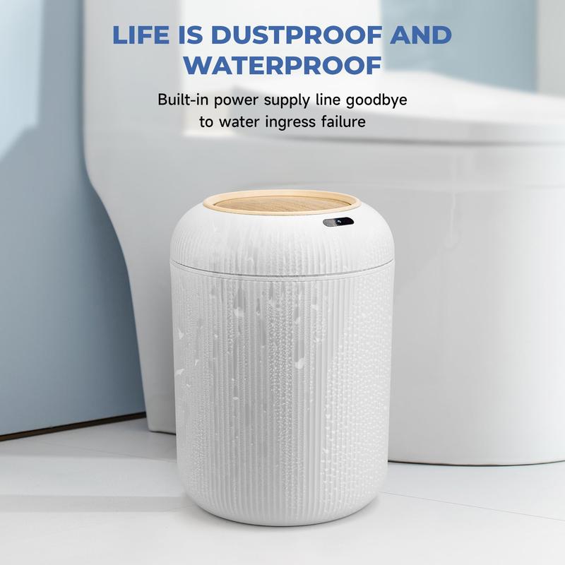 Pukomc Smart induction  Waterproof  trash bins , Flip-top trash can，trash cans for bathroom, trash cans  for Kitchen,for Bathroom,Bedroom.Office Nordic style ,cute bins