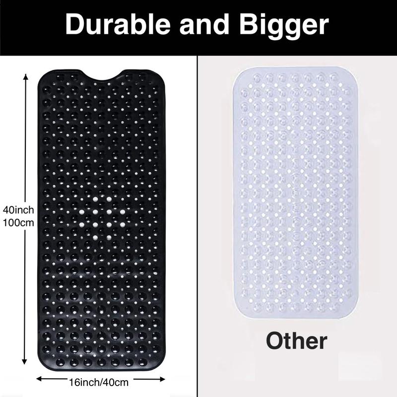 Solid Color Non-slip Bath Mat, 1 Count Foot Massage Bathroom Mat with Suction Cups & Drain Holes, Bathroom Accessories for Home Bathroom