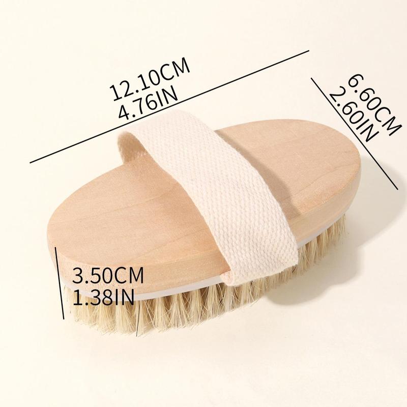 Wooden Bath Brush, 1 Count Dry & Wet Use Exfoliating Body Brush, Bathroom Accessories Shower Products, Professional Body Scrub Brush For Removing Dead Skin And Improving Skin Texture