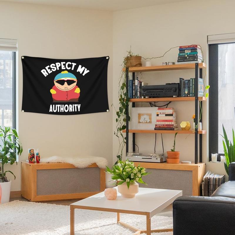 Respect MY Authority Flag, 3x5 Ft Funny Flags for College Dorm Room Decor, Man Cave Flag Tapestry for Home Room Decorations