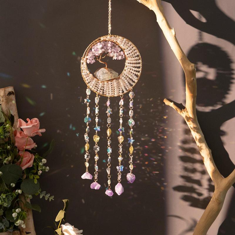 Crystal Sun Catcher, 1 Count Hanging Dream Catcher,   Window Hanging Decoration for Home Dormitory Office