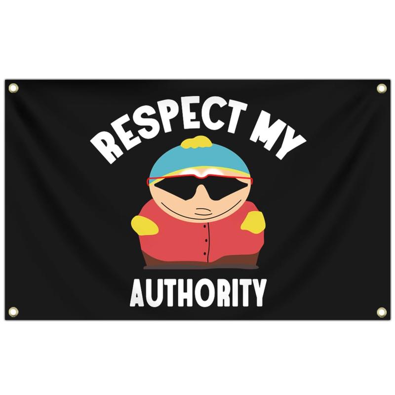 Respect MY Authority Flag, 3x5 Ft Funny Flags for College Dorm Room Decor, Man Cave Flag Tapestry for Home Room Decorations