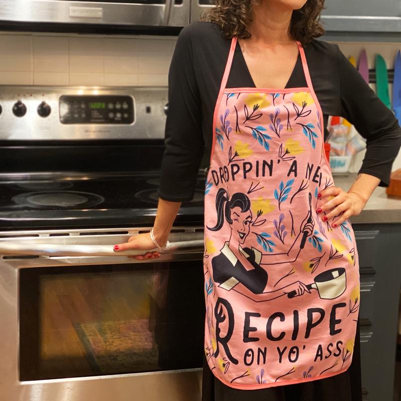 Droppin A New Recipe On Yo Ass Funny Cooking Kitchen Accessories Funny Graphic Kitchenwear Funny Food  Novelty Cookware Pink